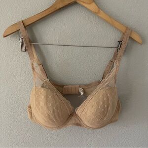 Chantelle Tan Lace Push Up Bra Size 40B